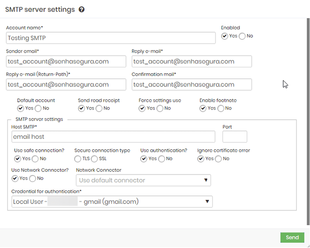Network Connector use in an SMTP server configuration - Settings ...