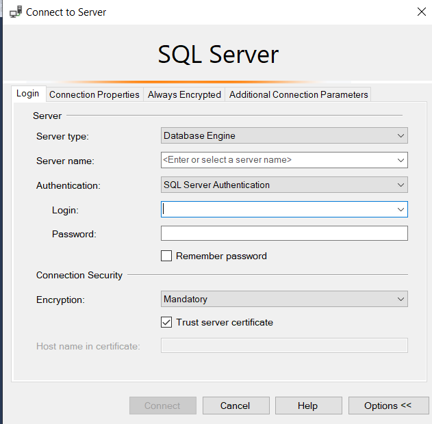 How to Start an MS SQL Server Session with MS SQL Server Management ...
